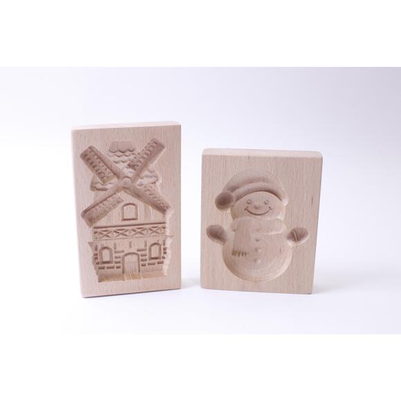Windmill and Snowman, Cookie Molds, Set of 2, Christmas, ~ 241111-DIM M-07-07 - Picture 1 of 2